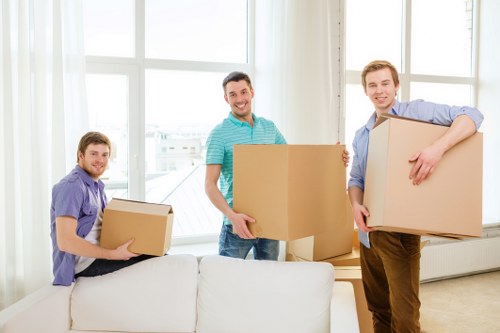 Furniture and boxes loaded for transport by a man and van in Ilford