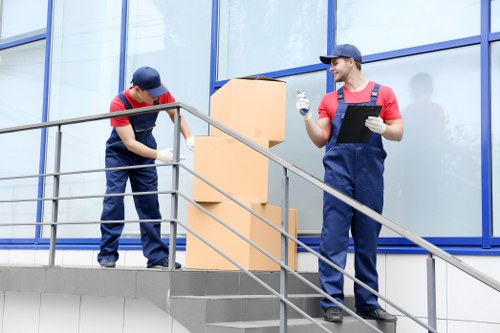 Man and van service terms and conditions with moving vehicle and packed boxes