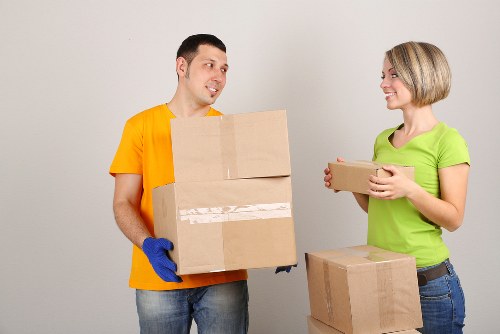 Office furniture and IT equipment being moved for an Ilford business