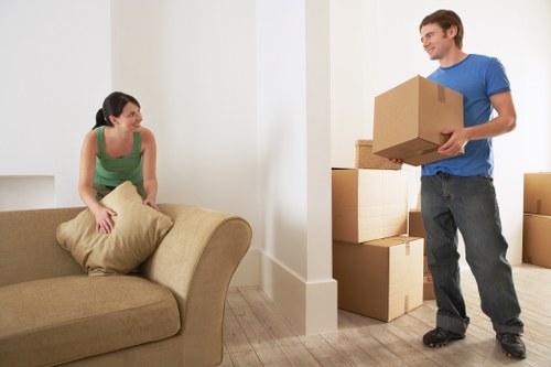 Careful wrapping and boxing of fragile household items